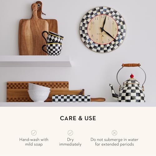MACKENZIE-CHILDS Ceramic Rolling Pin, Black-and-White Courtly Check - Image 5