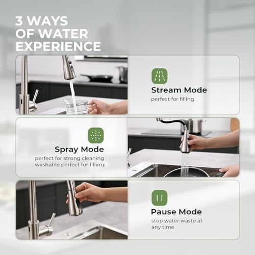 VFAUOSIT Touchless Kitchen Faucet with Pull Down Sprayer, Brushed Nickel - Image 3