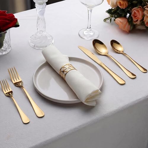 LIANYU 20 Piece Stainless Steel Gold Silverware Set, Flatware Set for 4 - Image 6