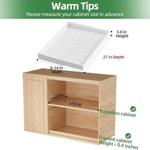 PAKETA 4 Pack Expandable Pull Out Cabinet Organizer,21" Deep - Image 2