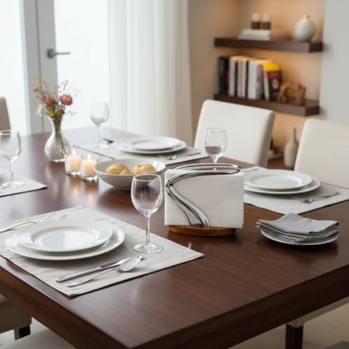 nambe Lupo Napkin Holder for Kitchen Countertops | Use for Indoor and Outdoor Dining | Table Top Luncheon Napkin Tray for Parties, Weddings, and Events | Made of Metal Alloy | 7.5in - Image 5