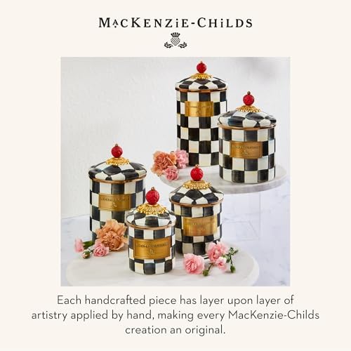 MACKENZIE-CHILDS Enamel Canister, Medium, Black-and-White Courtly Check - Image 6