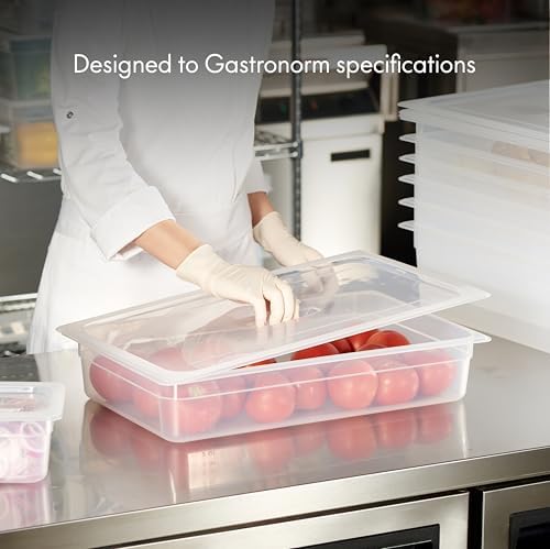 CURTA 4-Pack Full Size 4" Deep Food Pan with Sealing Lid – NSF Commercial-Grade Translucent Polypropylene, Stackable Freezer-Safe Storage for Restaurants, Catering & Buffets - Image 4