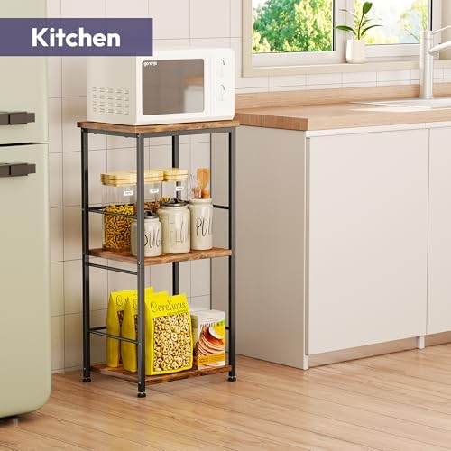 SWTYMIKI Coffee Bar Cabinet for Home - 3-Tier Sturdy Farmhouse Coffee Stand Station Multi-Purpose Buffet Sideboard - Kitchen Bar Table for Living Room, Corner, Small Space, Espresso - Image 5