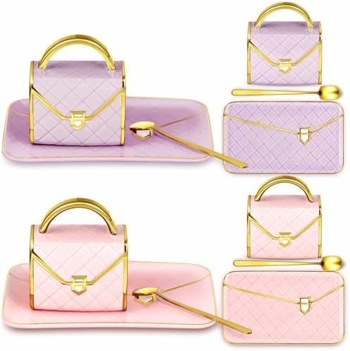 Zubebe 2 Set Coffee Mug Elegant Handbag Shaped Cup,Pink,Purple by Zubebe