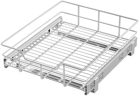Pull Out Cabinet Organizer 15" W X 22" D, Chromed, Full Slide Out Drawers by STORKING