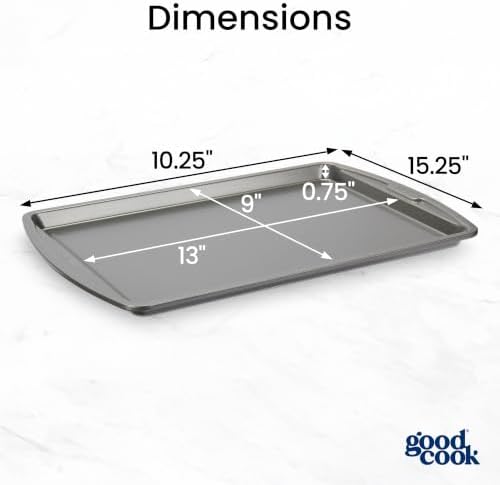 GoodCook Everyday Baking Sheet with Carbon Steel Construction & Scratch-Resistant Metal-Utensil Safe Nonstick , 9 x 13-Inch - Image 2