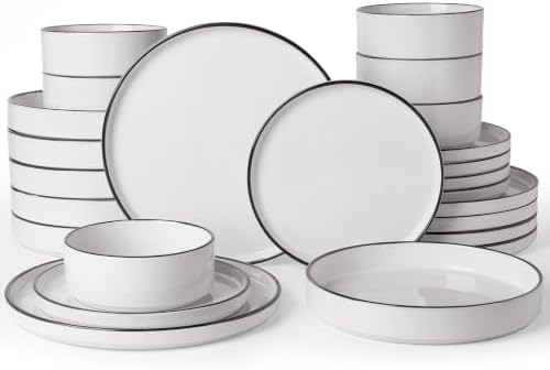 Famiware Nebula 24-Piece Stoneware Dinnerware Set with Pasta Bowls by Famiware