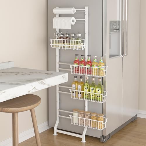 BUKFEN 6-Tier Slim Corner Shelf, Spice Rack Narrow Storage Next to Fridge - Image 2