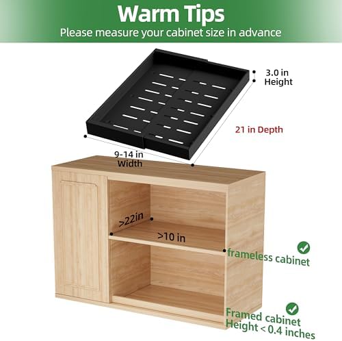 PAKETA 4 Pack Expandable Pull Out Cabinet Organizer,21" Deep - Image 2