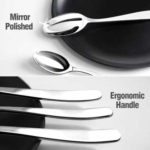 18/10 Silverware Set for 8, 40 Piece Stainless Steel Flatware Set Cutlery - Image 4