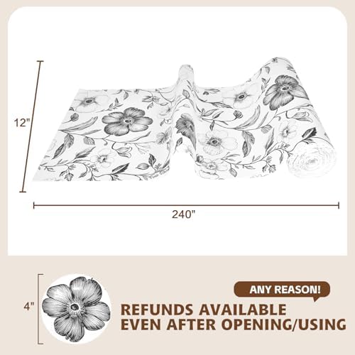 Drawer and Shelf Liner Black Flowers 12in x 20FT, Non Adhesive Anti-Slip - Image 6