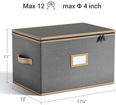 Wine Glass Storage Containers, 2 Piece China Storage Containers, Grey - Image 5