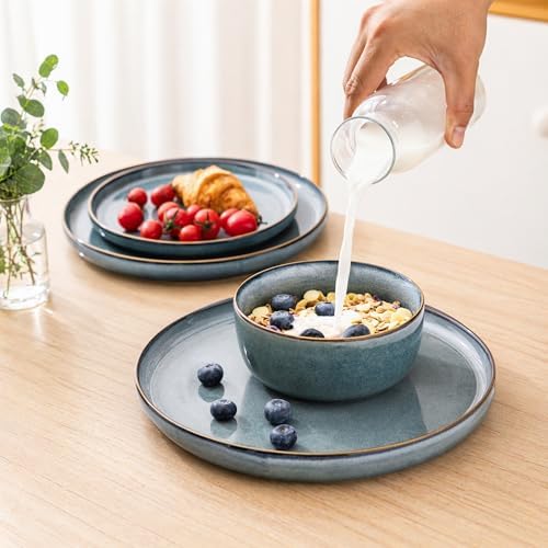 GBHOME Dinnerware Sets for 6, 24 Pieces Ceramic Plates and Bowls Set - Image 5