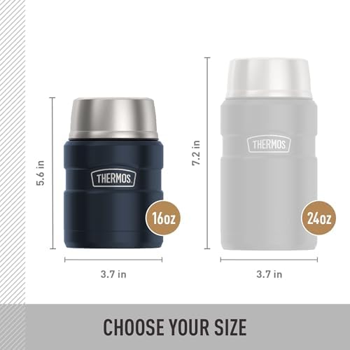 THERMOS Stainless King Food Jar with Spoon,16oz, Matte Mid Blue - Image 6