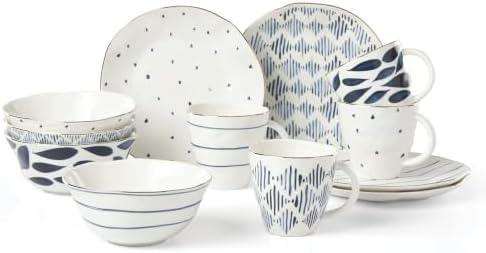 Lenox Blue Bay Porcelain 12-Piece Dinnerware Dessert Set for 4 by Lenox