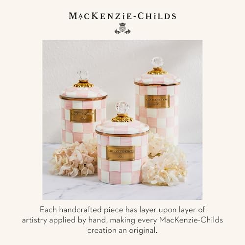 MACKENZIE-CHILDS Enamel Canister, Medium, Pink-and-White Rosy Check - Image 6