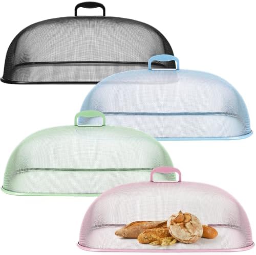 Hicarer 4 Pcs Metal Mesh Food Covers for Outdoors 18 Inch, Multicolored by Hicarer