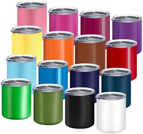 YOUKE OLA 16 Pack Stainless Steel Insulated Coffee Mug Bulk with Lids, 12oz Vacuum Insulated Double Wall Travel Mug for Hot and Cold Drinks Home Office Car, 16 Colors by YOUKEOLA