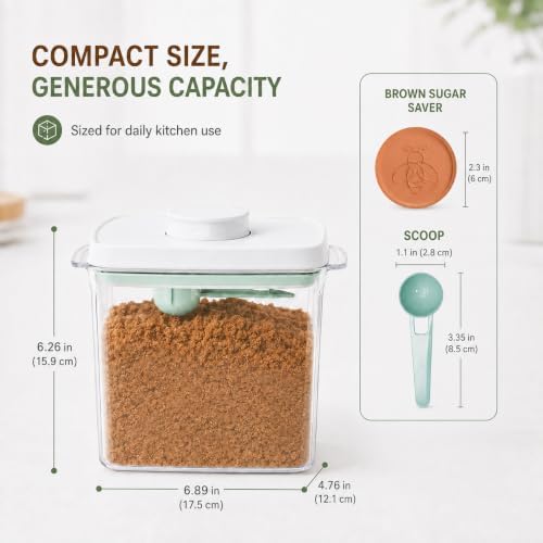 1.8 Qt Brown Sugar Container with Keeper, Scoop and Airtight Lid - Image 5