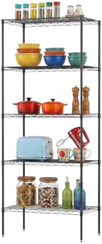 BestOffice | 5-Tier Wire Shelf | 14" x 24" x 60" | Black by BestOffice