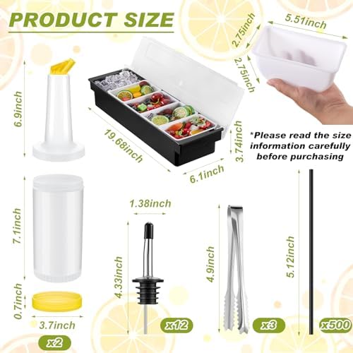 Bartending Supplies 5 Compartment Plastic Garnish Tray, 3 Tier Glass Rimmer - Image 2