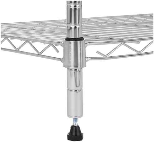Amazon Basics 5-Shelf Tower Adjustable Storage Shelving Unit, Chrome, 16" x 16" x 54", 150 lbs Per Shelf - Image 4