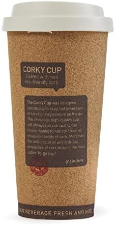 Life Story 8 Pack Corky Cup, 16 Oz Reusable Insulated Travel Mugs, Brown - Image 4