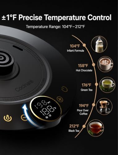 Cocinare FLOW B9 Gooseneck Electric Kettle ±1°F Temperature Control - Image 3