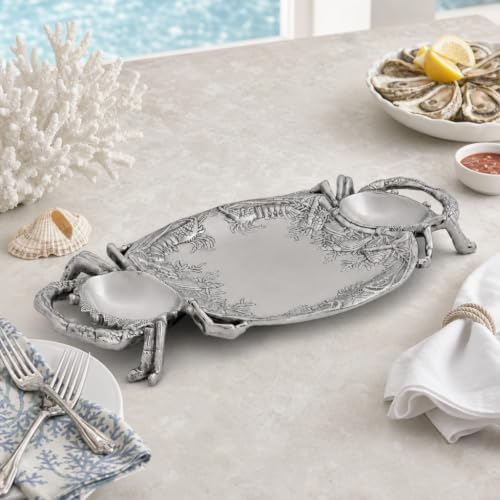 Arthur Court Crab Platter - Premium Aluminum Coastal Serveware for Entertaining - 24 x 13.5 Inches - Image 5