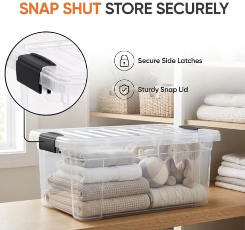 Superio Clear Storage Box with Lid, 36 Quart Plastic Container Bins for Organizing, Stackable Crates, BPA Free, Non Toxic, Odor Free, Organizers for Home, Office, School, and Dorm - Image 6