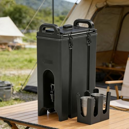 Insulated Beverage Dispenser 5 Gallon Set of 2, Food-grade LLDPE Hot and Cold Beverage Server, Thermal Drink Dispenser with Two-Stage Faucet Handle for Restaurant, Included Cup Holder - Image 2