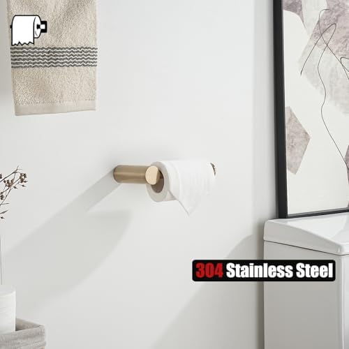 JQK Bathroom Hardware Set Champagne Bronze, 5-Piece Bath Accessories Set Wall Mount Includes 24 in Towel Bar, Towel Ring, Toilet Paper Holder, 2 Towel Hooks, BAS625-CB - Image 6