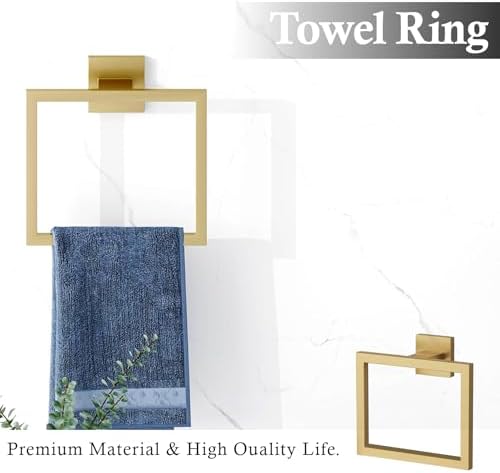 20-Piece Brushed Gold Bathroom Accessories Set 23.6 Inch Towel Bar Set. - Image 4