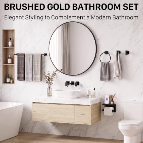 5-Piece 23.6 Inch Matte Black Bathroom Hardware Accessories Set - Image 2
