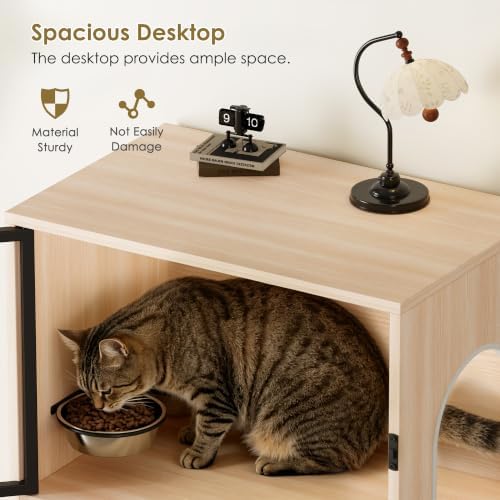 Dog Proof Cat Feeding Station, Dog Proof Cat Feeder, Cat Food Table,Nature - Image 6