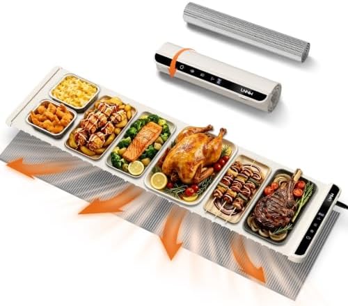 Warming Mat for Food, 46x15 Inch, Off White, Fast Heat, Child Lock by LNNIWHome