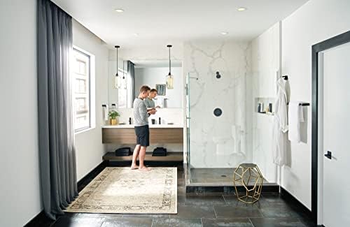 Moen Align Matte Black 18 inch Modern Single -Towel Bar, YB0418BL - Image 2