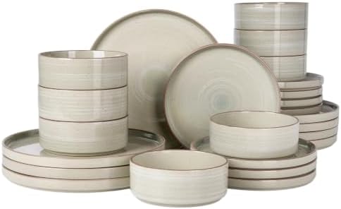Famiware Stellar 24-Piece Stoneware Dinnerware Set, Matcha Green by Famiware