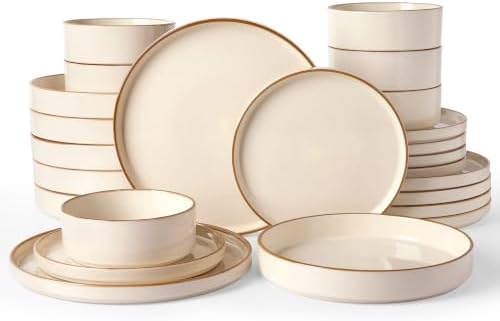 Famiware Nebula 24-Piece Stoneware Dinnerware Set with Pasta Bowls by Famiware
