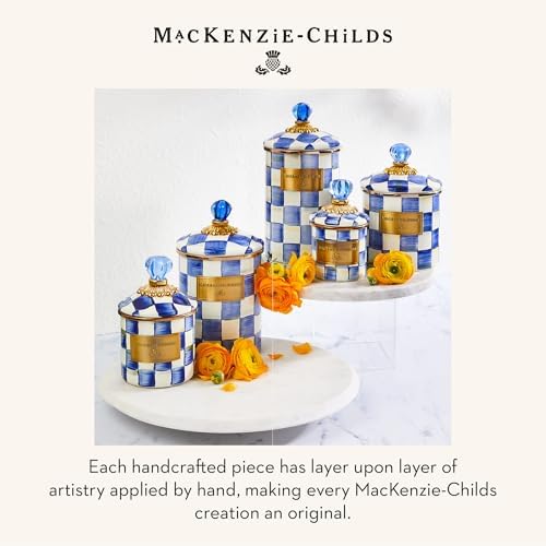 MACKENZIE-CHILDS Enamel Canister, Large, Blue-and-White Royal Check - Image 6