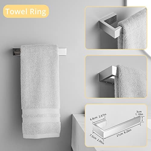 Fapully 23.6-Inch 6 Piece Bathroom Hardware Accessories Set Chrome - Image 3
