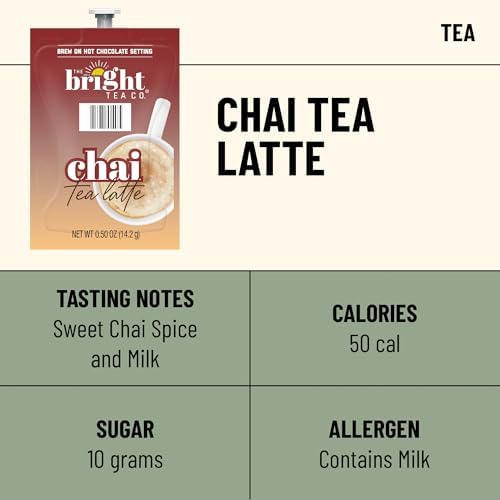 Flavia Bright Tea Co. Chai Tea Latte Freshpacks works only with Flavia Brewers (Case of 36 Freshpacks) - Image 2