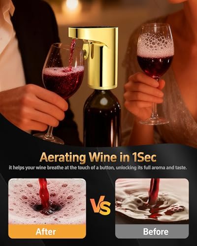 5 in 1 Wine Aerator Whiskey Dispenser,Liquor Decanter, Alcohol Pourer-Gold - Image 3