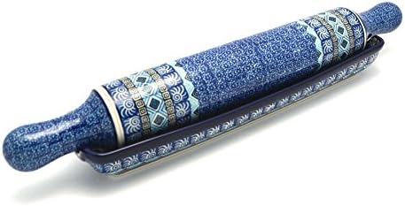 Polish Pottery Rolling Pin with Stand - Aztec Sky by Polish+Pottery+Gallery