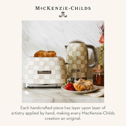 MACKENZIE-CHILDS Electric Kettle, 8 Cups, Brown-and-White Mocha Check - Image 6