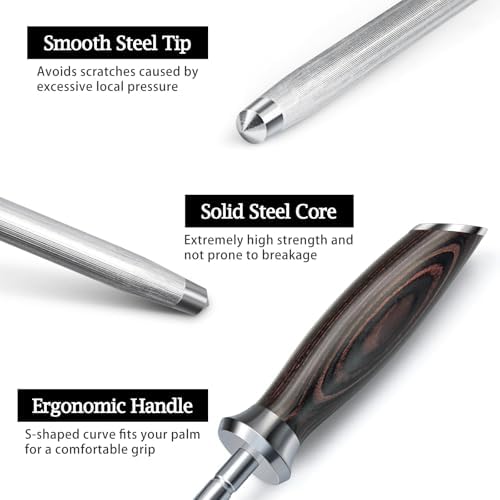 HOSHANHO Honing Rod, 10 Inch Professional Kitchen Knife Sharpener Rod - Image 3
