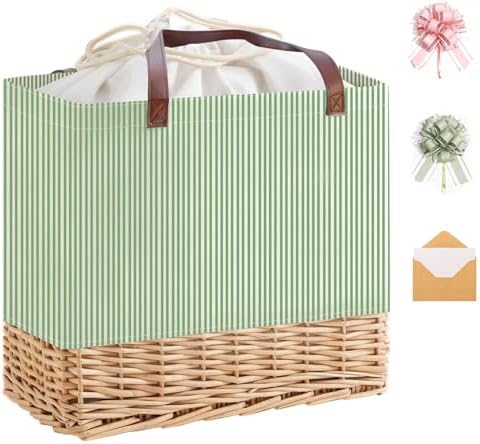 Insulated Picnic Basket, Foldable Shopping Hamper, Green by WeaveNove