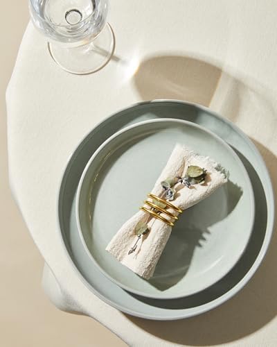 Pokini Stoneware Dinnerware Sets for 6, 18pcs Plates and Bowls Sets Dishes - Image 6