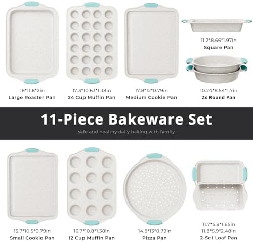 11-Piece Non-Toxic Bakeware Set – Nonstick, Stackable & Oven Safe Pans set - Image 2